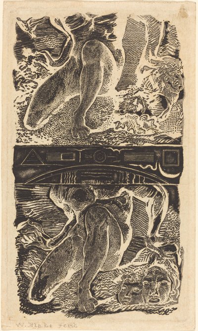 主題不明 天を仰ぎ、明るい空気の中で笑おう1805年頃の作品。 作： William Blake