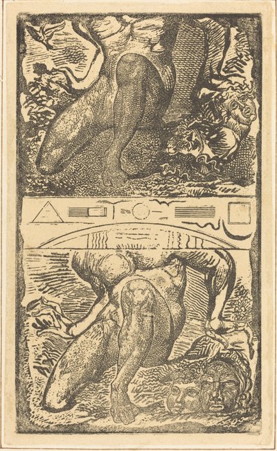 主題不明 「天を仰ぎ、明るい空気の中で笑おう」 1805年頃の作品。 作： William Blake
