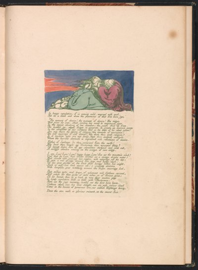 幸せな交尾のアルビオンの娘たちのビジョン、プレート10。 。 。 。 作： William Blake