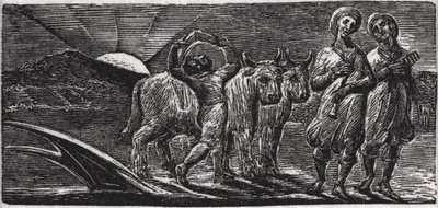 曲とともに、プラウから陽気な後戻りが戻ってきます。 作： William Blake