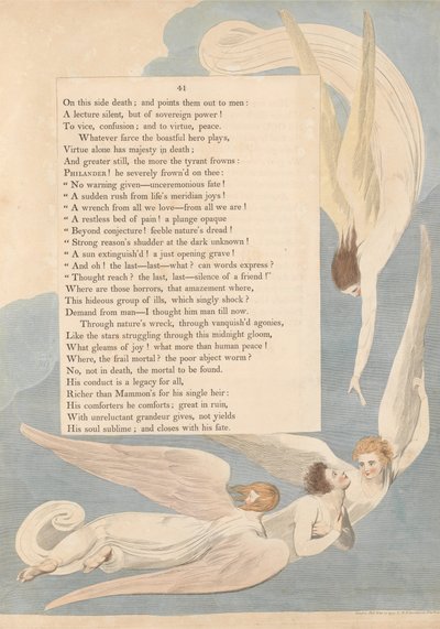 Young&39;s Night Thoughts、41ページ、One Radiant Mark;正義の死の床 作： William Blake