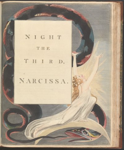 Young&39;s Night Thoughts、Page 43、Night the Third、Narcissa。 作： William Blake