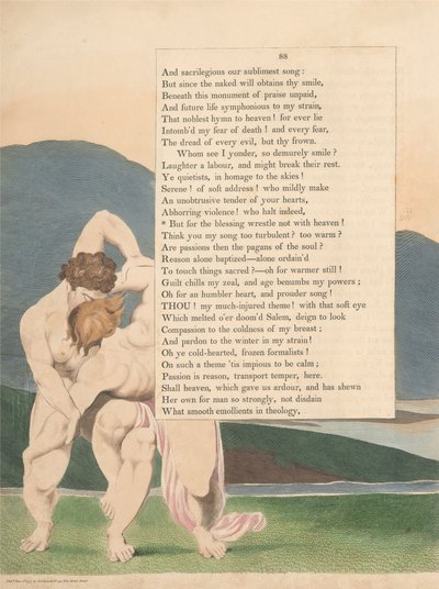 ヤングの夜の考え、88ページ、しかし天国とではなく祝福の格闘のために 作： William Blake