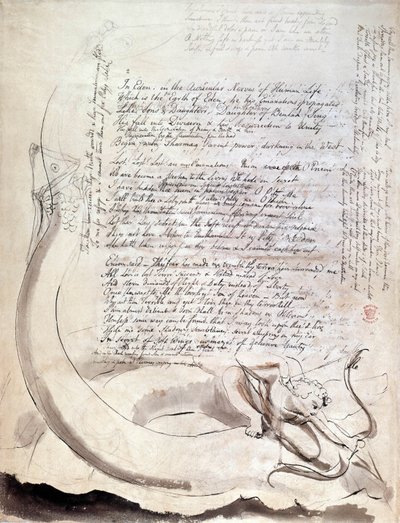 彼はウィリアム・ブレイクの詩「The Four Zoas」の挿絵を描いた 作： William Blake