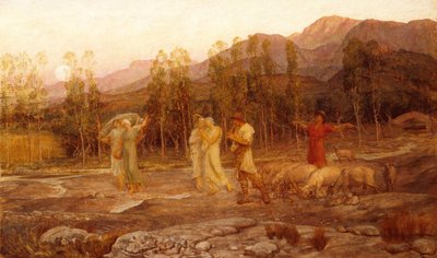 牧歌的、スパルタの谷の記憶 (キャンバスに油彩) 作： William Blake Richmond