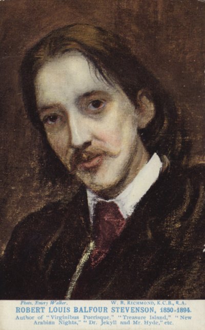 ロバート・ルイス・スティーブンソン（1850-1894）、スコットランドの小説家、詩人、旅行作家 作： William Blake Richmond