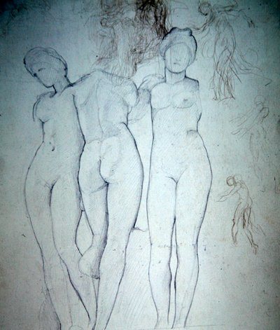 スリーヌード（紙に鉛筆） 作： William Blake Richmond