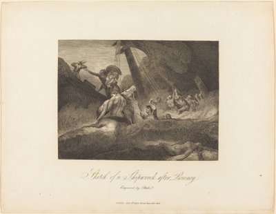 難破船のスケッチ 作： William Blake after George Romney