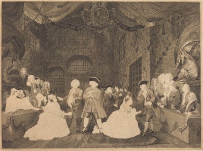 ベガーズ・オペラ、第3幕 作： William Blake after William Hogarth