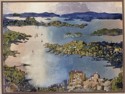 内陸の海（シドニー港）、1895年頃（紙にw - c） 作： William Blamire Young