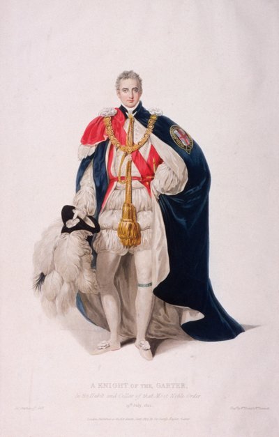 儀式用の衣装を着たガーターの騎士、1824年 作： William Bond