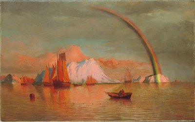 北極の夕日と虹、1877年 作： William Bradford