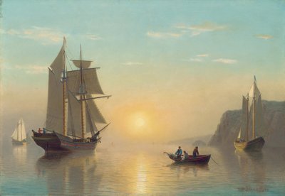 ファンディ湾の夕日の静けさ、1860年頃 作： William Bradford