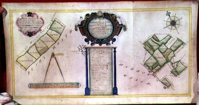 Archive 2420 オックスフォードのニュー・カレッジに所属するハロー教区のミース・プレイス・ファームの地図 作： William Brasier