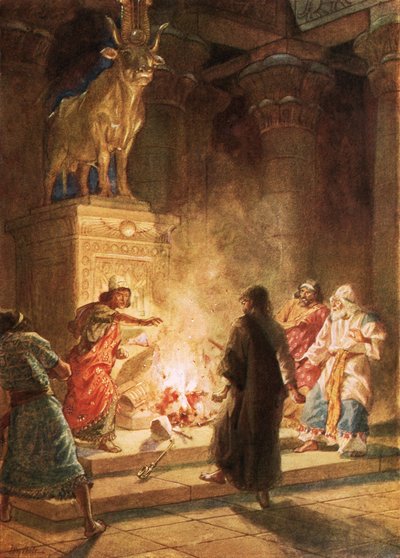 神の預言者がヤラベアムの偶像崇拝を告発 作： William Brassey Hole