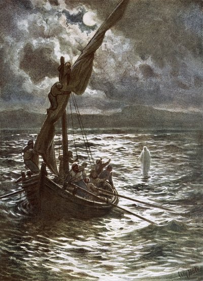 海の上を歩くイエス 作： William Brassey Hole