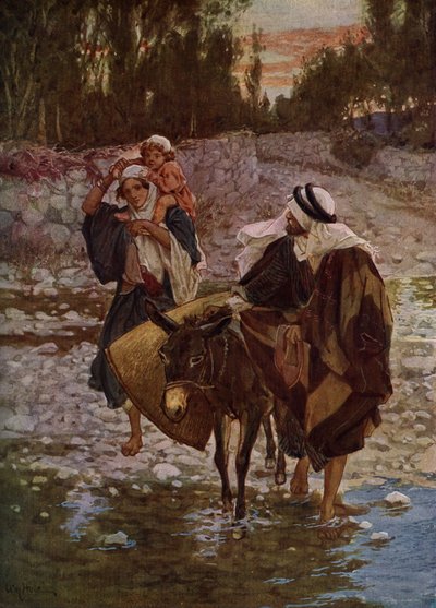 メアリー、ジョセフ、イエスはエジプトに旅行-聖書 作： William Brassey Hole