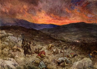 ギルボアでのサウルの死-聖書 作： William Brassey Hole