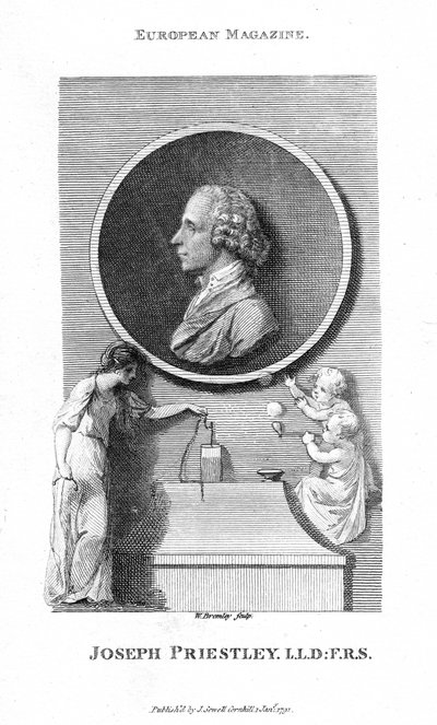 ジョセフプリーストリー、イギリスの化学者および長老派の牧師、1791年 作： William Bromley