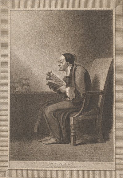 パンタロン。シックス・エイジは、リーンでスリッパなパンタルーンにシフトする Shakespeare, As Y..., 1799. 作： William Bromley