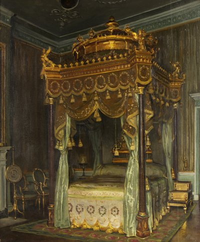 オスタリーパークのステートベッド（キャンバスに油彩） 作： William Bruce Ellis Ranken