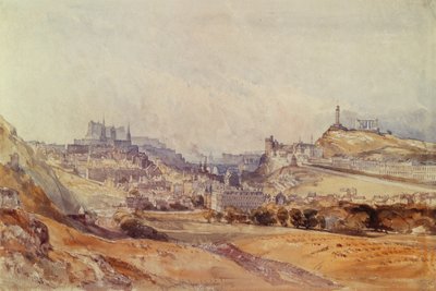 ソールズベリークラッグスから見たエジンバラ 作： William Callow