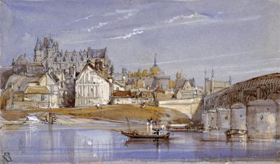 ロワール河畔のアンボワーズのシャトー 作： William Callow