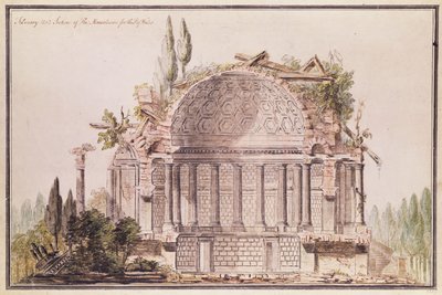 フレデリック・プリンス・オブ・ウェールズ（1707-51）の霊廟の建築図面、1751年頃 作： William Chambers
