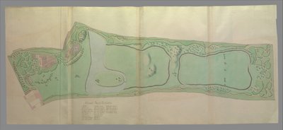 キューの庭園の全体図、1763 年。 作： William Chambers