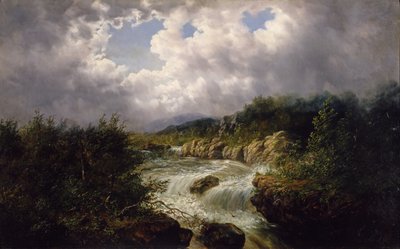 タマハカの滝、ノースカロライナ州チェロキー郡、1860〜70年頃（キャンバスに油彩） 作： William Charles Anthony Frerichs