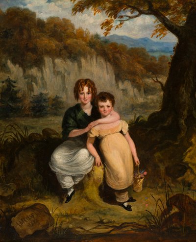 サー トーマス モンクリーフ Bt の肖像。 子供の頃の妹、1826年頃（船上油） 作： William Charles Ross