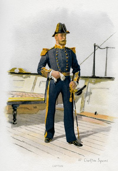 イギリス海軍大尉、c1890-c1893。 作： William Christian Symons