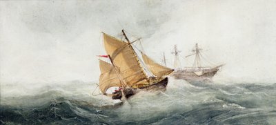 難破船への接近、1837（紙と紙とガッシュ） 作： Clarkson Frederick Stanfield