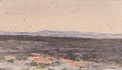 風景: 遠くに山がある谷 作： William Collins