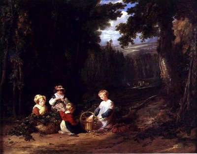 ホップを摘む子供たち」1835年頃（油彩・キャンバス） 作： William Collins