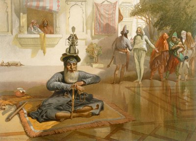 ウムリトサルの聖戦車にいるアカリス、「インドの古代と現代」、1867年 作： William Crimea Simpson