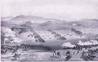 バラクラバ、1854年10月25日：光の旅団の担当、陸と海でのイギリスの戦いのイラスト、1915 作： William Crimea Simpson