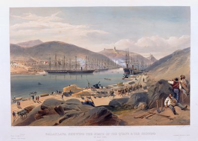 1855年5月の岸壁と海運の状態を示すバラクラ 作： William Crimea Simpson