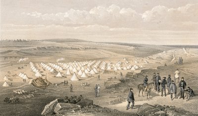 セバストポル前の海軍旅団のキャンプ 作： William Crimea Simpson