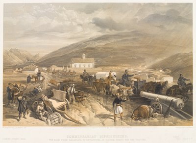 ？Commissariat Difficulties雨天時のカディコイでのバラクラからセヴァストポリへの道？、1854年頃 作： William Crimea Simpson