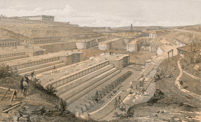 セントポール砦の遺跡があるセバストポルのドック 作： William Crimea Simpson