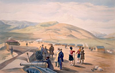 ハイランドブリゲードキャンプ、「東の戦争の席」からのプレート、Colnaghi and Co.、1856年発行 作： William Crimea Simpson