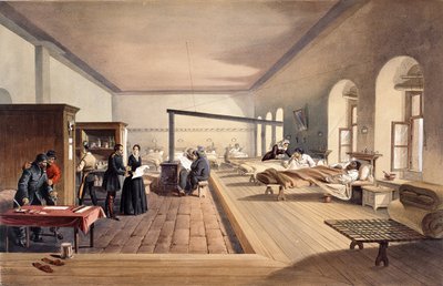 Colnaghi und Co. 1856によって発行された「東部の戦争の座席-第2シリーズ」からスクタリの病院の病棟の1つ 作： William Crimea Simpson