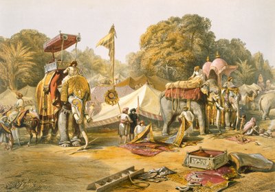Pheel Khana、またはElephants Quarters、Holcars Camp、「India Ancient and Modern」、1867年 作： William Crimea Simpson
