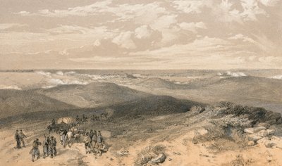 イギリス軍砲台後方から見たセバストポリ 作： ウィリアム・'クリミア'・シンプソン
