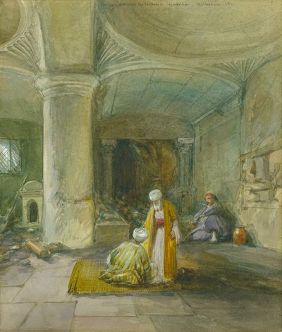 預言者フルダの門、エルサレム、1871年（紙と鉛筆） 作： William Crimea Simpson