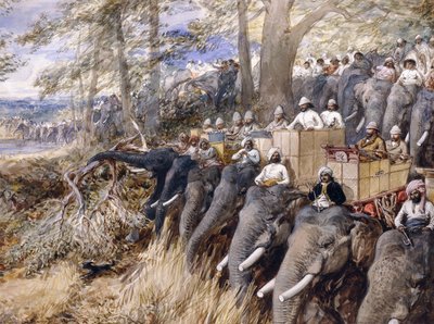 テライのプリンスオブウェールズ、ジャンバハドゥルラナ卿とジャングルを打つ1876 作： William Crimea Simpson