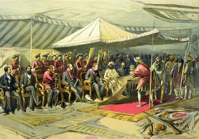 カシミアのマハラジャへの総督の帰還、1863年（クロモリト） 作： William Crimea Simpson