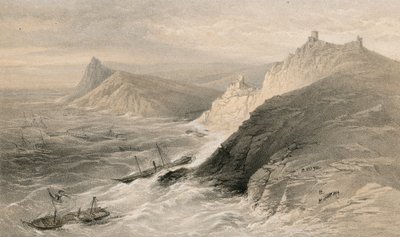 1854年11月14日、バラクラ港沖の強風 作： William Crimea Simpson