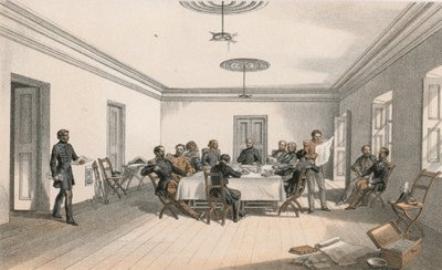 ラグラン卿の本部の内部、戦争評議会 作： William Crimea Simpson